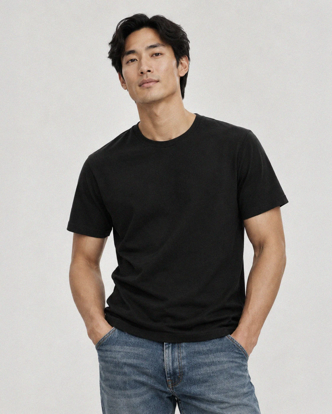Man wearing the cotton relaxed tee