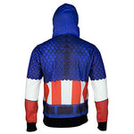 Marvel Comics Captain America Sublimated Costume Adult Zip Up Hooded Fleece Image