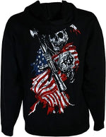 Sons Of Anarchy American Flag Full Zip Hoodie Sweatshirt Image
