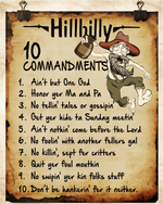 Hillbilly 10 Commandments - Art Print Image