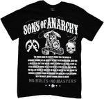 Sons of Anarchy No Rules No Masters Samcro Adult T-Shirt Image
