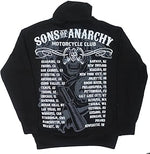 Sons of Anarchy Chapters Cities Reaper Full Zip Hoodie Sweatshirt Image