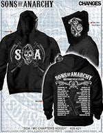 Sons of Anarchy Chapters Cities Reaper Full Zip Hoodie Sweatshirt Image