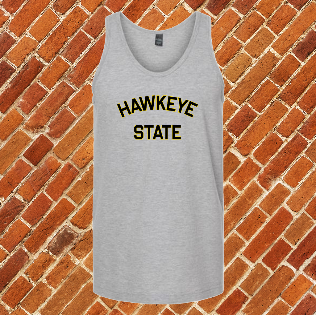 Hawkeye state Unisex Tank Top Tank Top Tshirts.com Heather Grey S 
