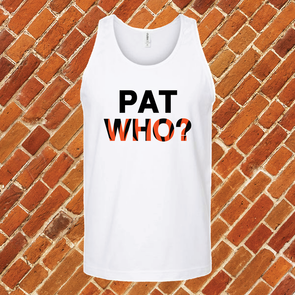 Pat Who? Unisex Tank Top Tank Top Tshirts.com White S 
