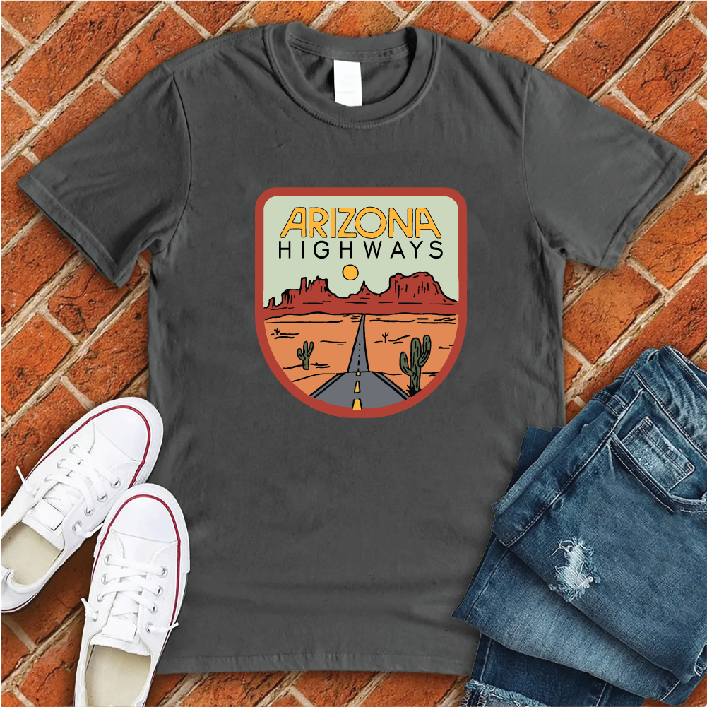 Arizona Highways T-Shirt T-Shirt Tshirts.com Dark Grey Heather S 