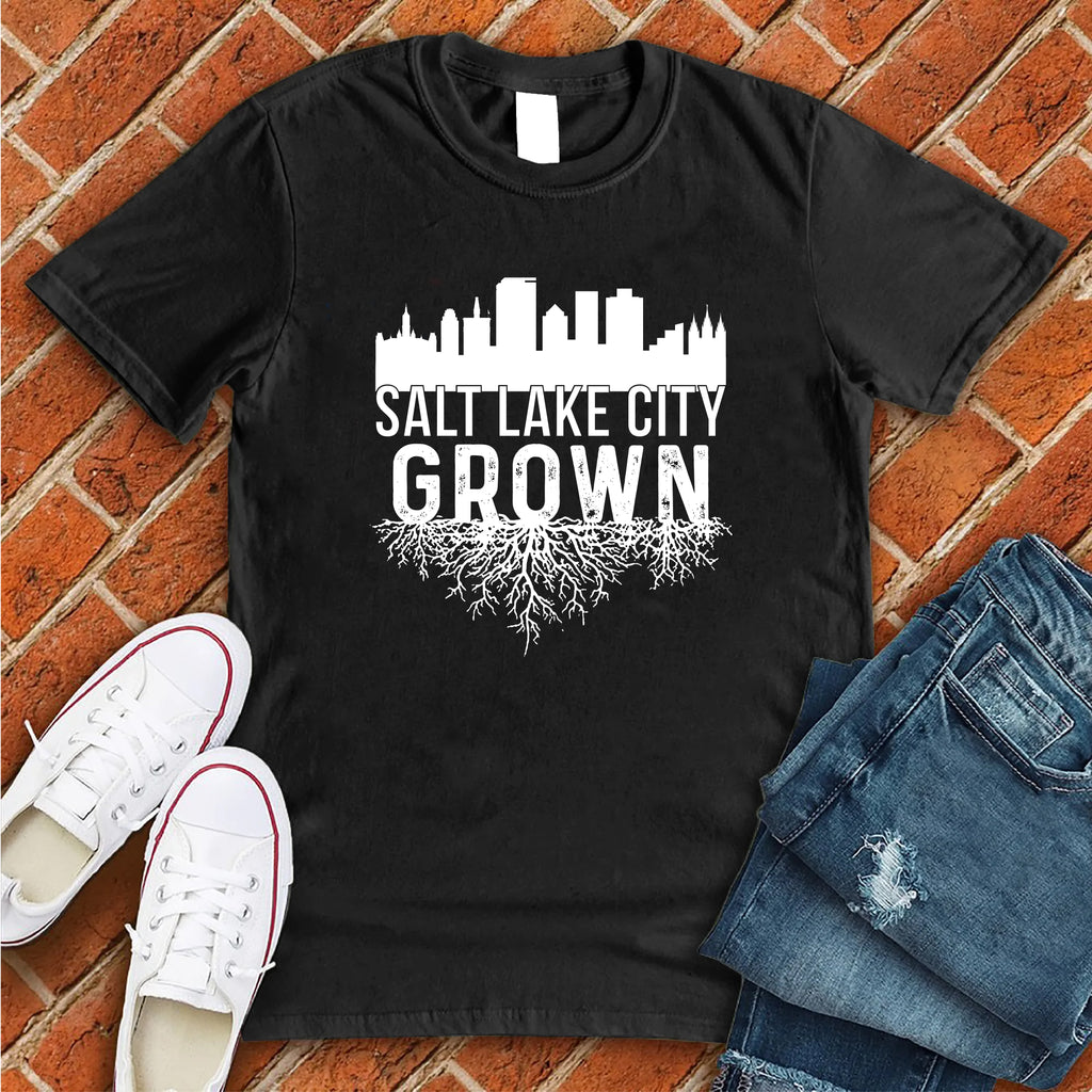 Salt Lake City Grown T-Shirt T-Shirt tshirts.com Black S 