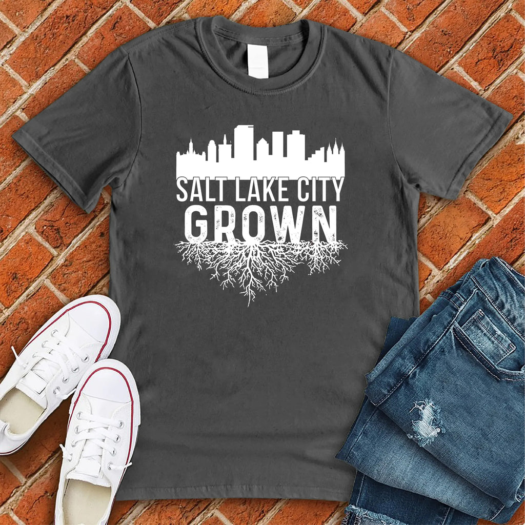Salt Lake City Grown T-Shirt T-Shirt tshirts.com Asphalt S 