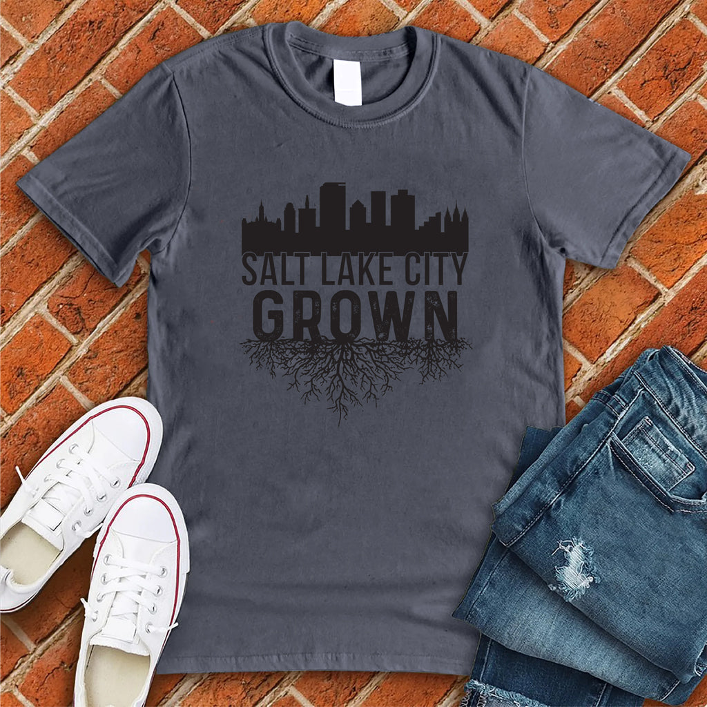 Salt Lake City Grown T-Shirt T-Shirt tshirts.com Heather Navy S 