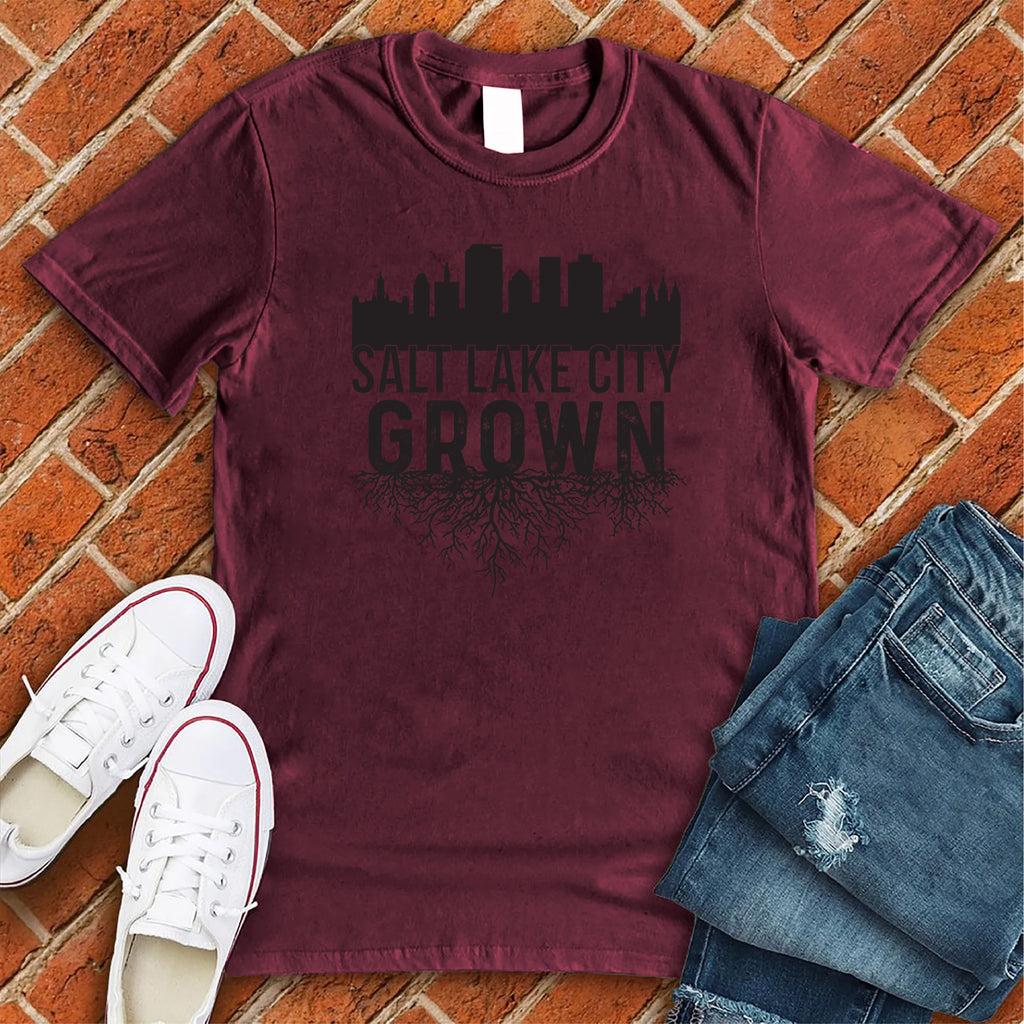 Salt Lake City Grown T-Shirt T-Shirt tshirts.com Maroon S 