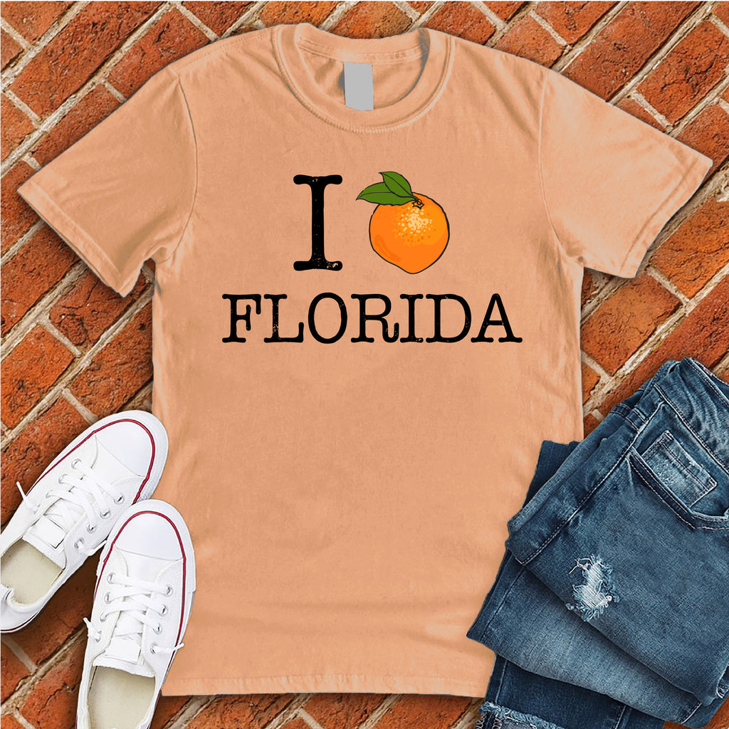 I Orange Florida T-Shirt T-Shirt tshirts.com Heather Prism Peach S 