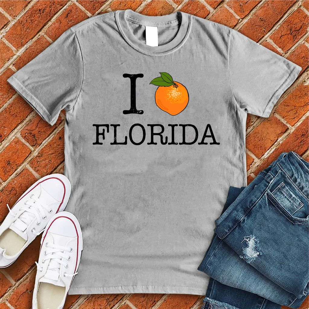 I Orange Florida T-Shirt T-Shirt tshirts.com Solid Athletic Grey S 