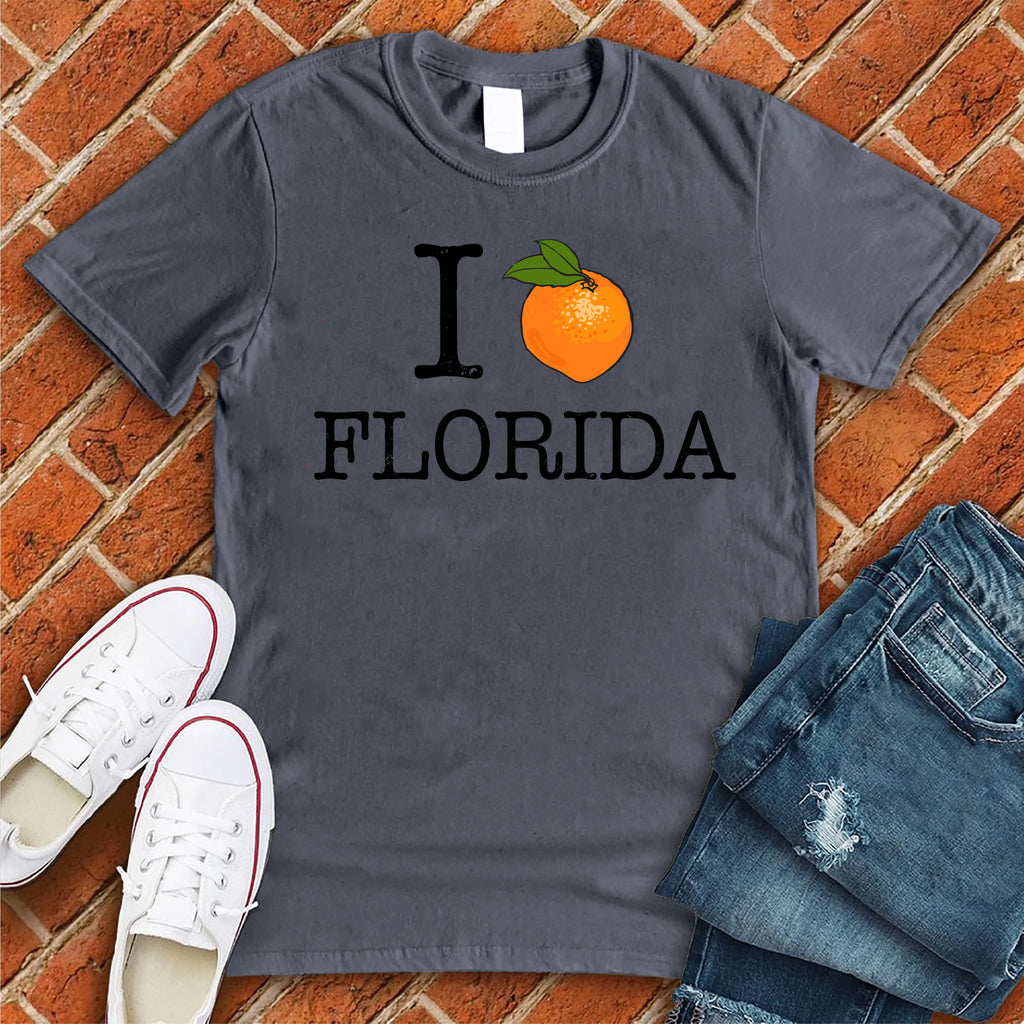 I Orange Florida T-Shirt T-Shirt tshirts.com Heather Navy S 