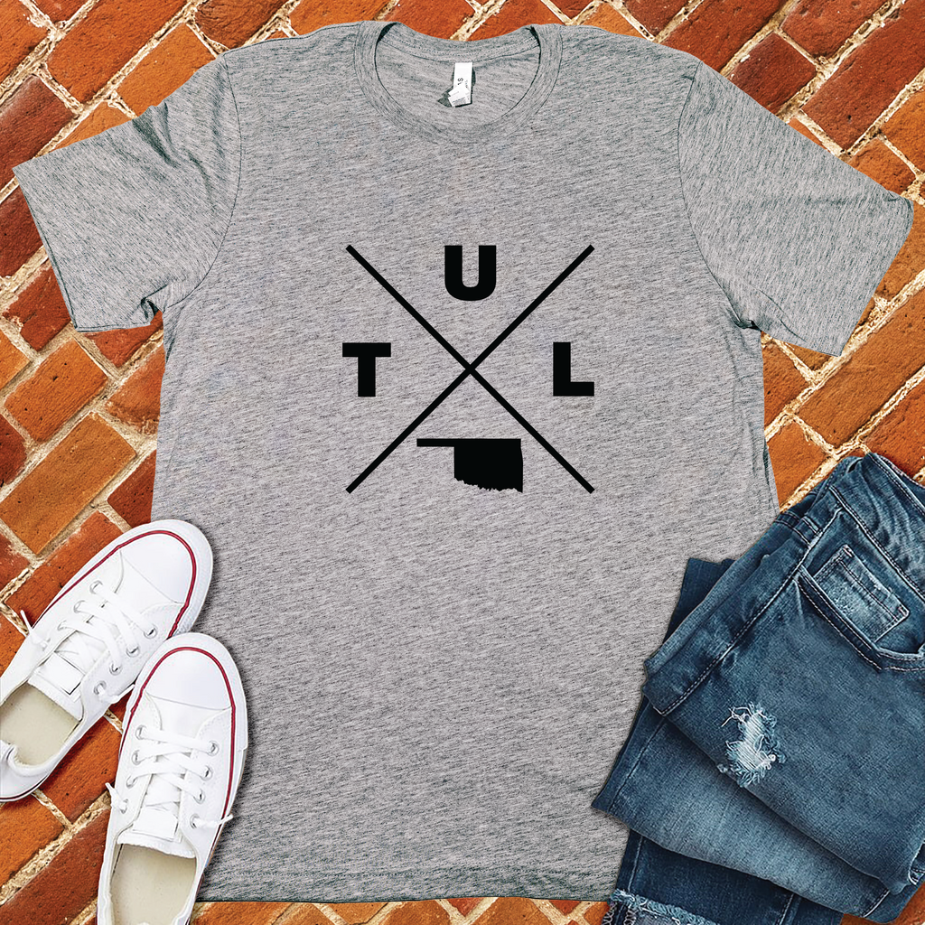 TUL Oklahoma X T-Shirt T-Shirt Tshirts.com Athletic Heather S 