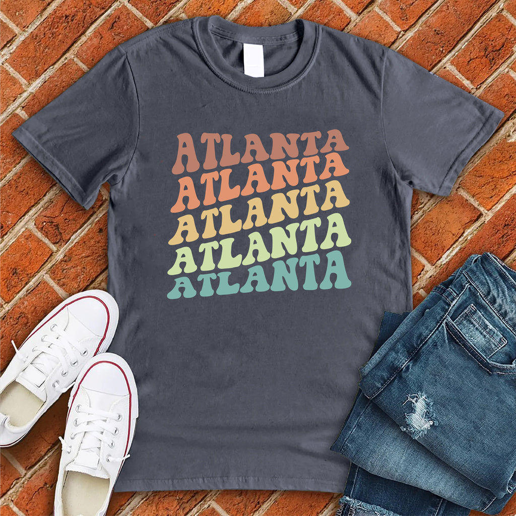 Atlanta Pastel Repeat T-Shirt T-Shirt tshirts.com Heather Navy S 