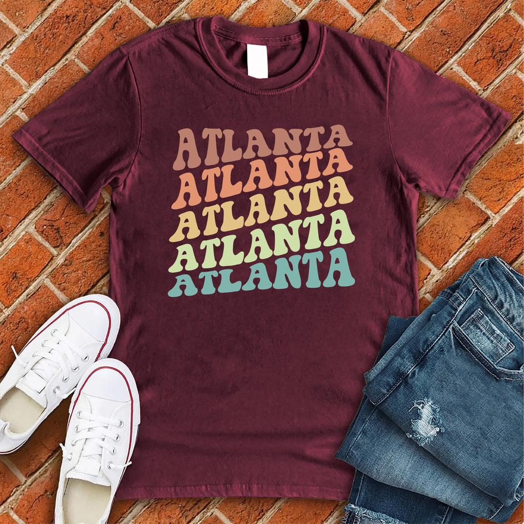 Atlanta Pastel Repeat T-Shirt T-Shirt tshirts.com Maroon S 