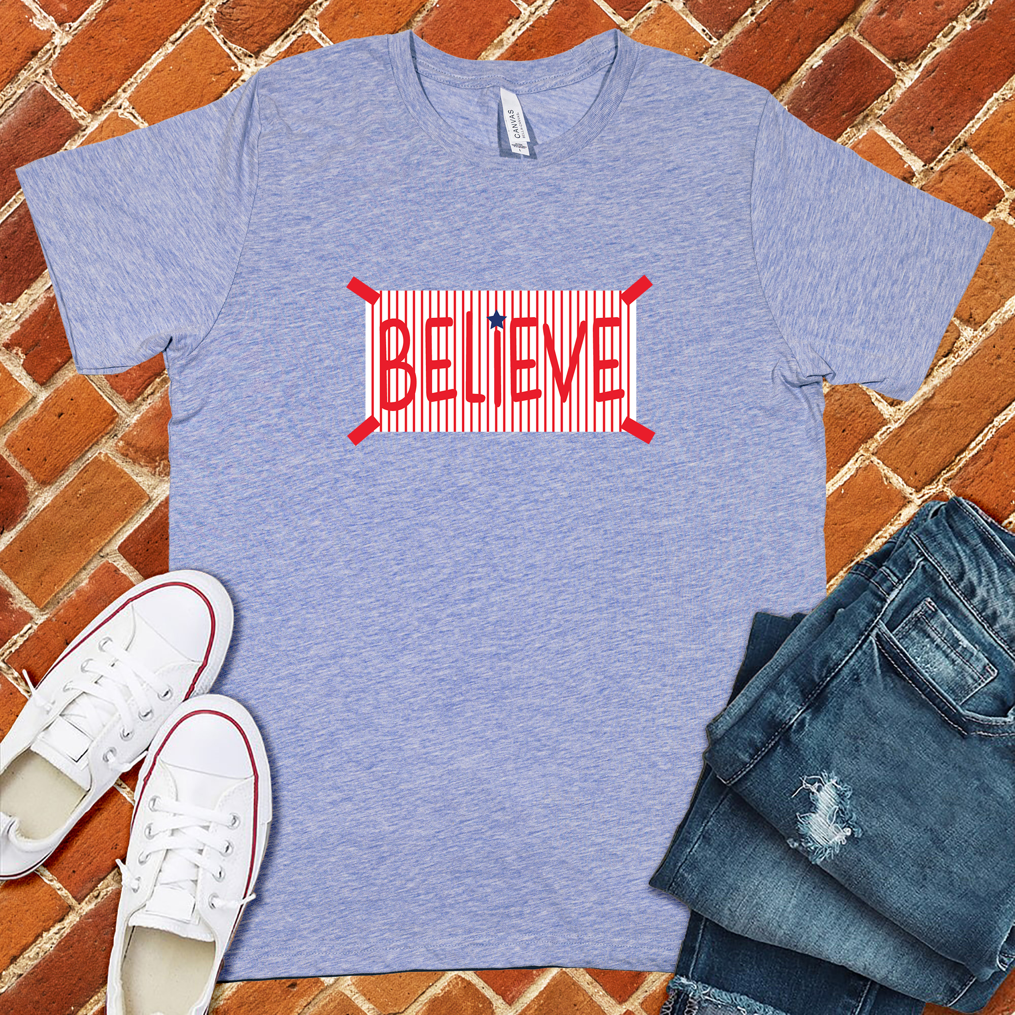 Believe Tee | Philadelphia Phillies Inspired | phillygoat Heather True Royal / S