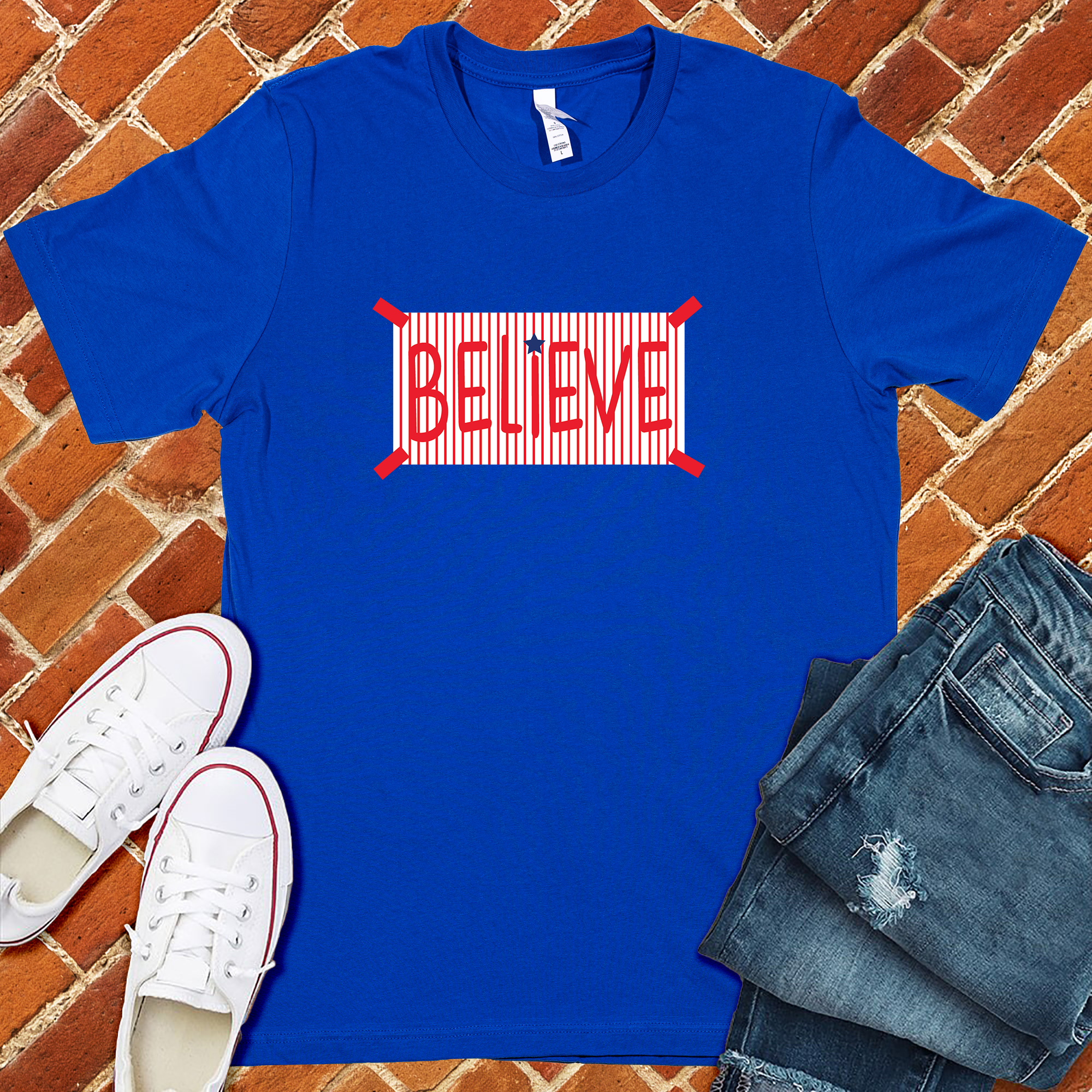 Believe Tee | Philadelphia Phillies Inspired | phillygoat Heather True Royal / S