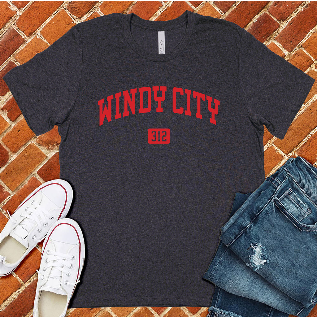 Windy City T-Shirt T-Shirt Tshirts.com Heather Navy S 