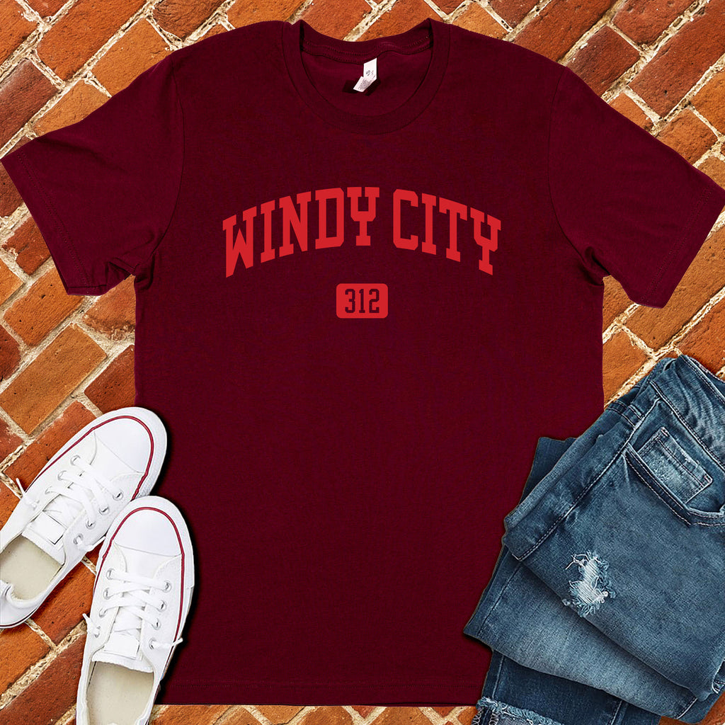 Windy City T-Shirt T-Shirt Tshirts.com Maroon S 