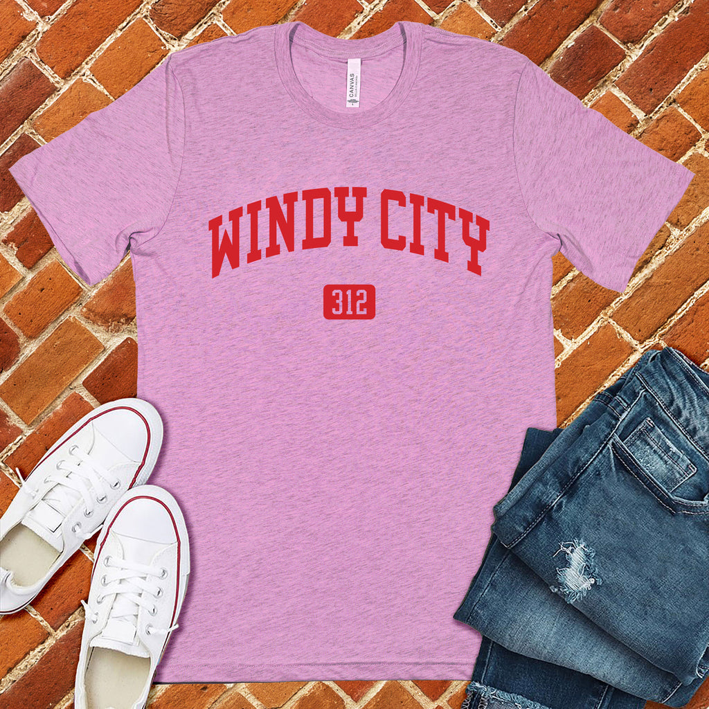 Windy City T-Shirt T-Shirt Tshirts.com Heather Prism Lilac S 
