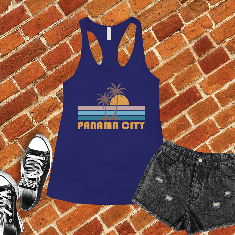 Panama City Palm Sunset Women's Tank Top Tank Top Tshirts.com Royal S 