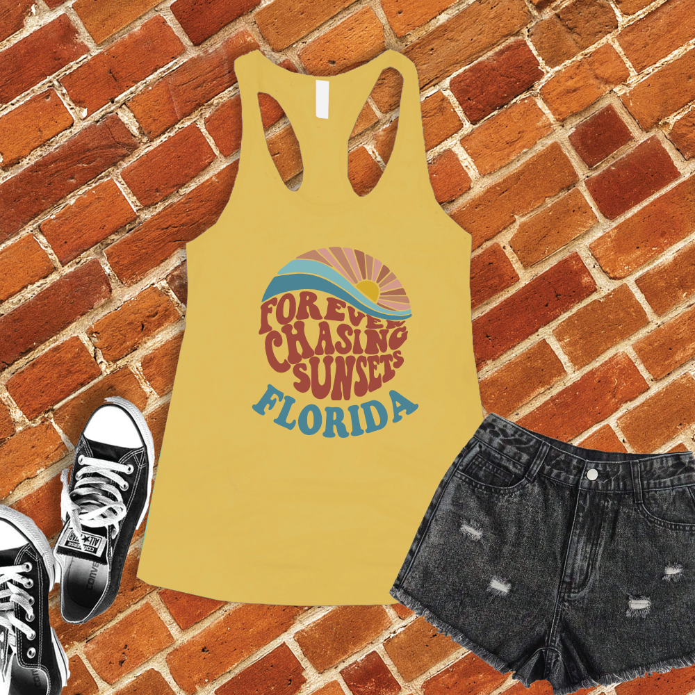 Forever Chasing Sunsets Florida Women's Tank Top Tank Top Tshirts.com Banana Cream S 