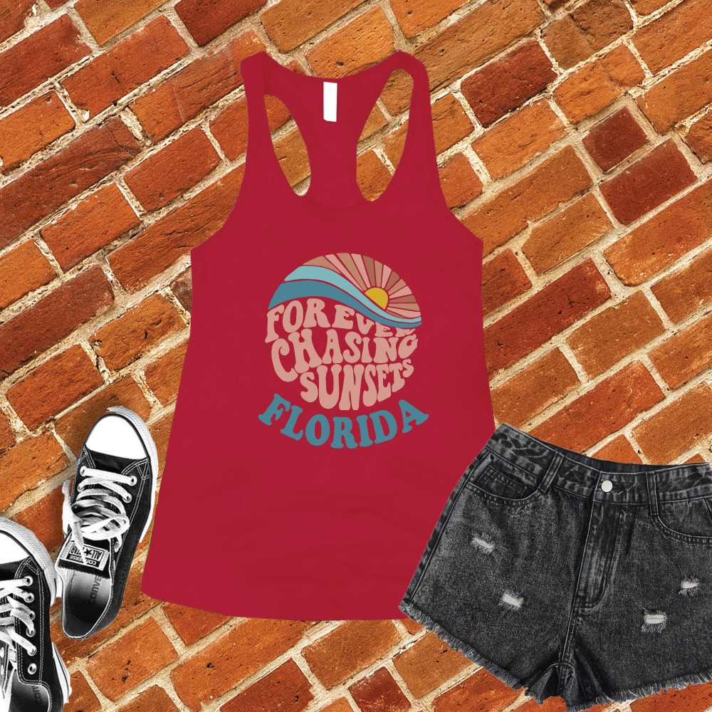 Forever Chasing Sunsets Florida Women's Tank Top Tank Top Tshirts.com Red S 