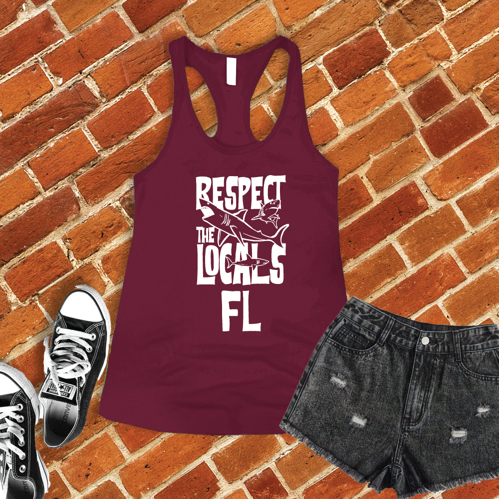 Respect The Locals FL Women's Tank Top Tank Top tshirts.com Cardinal S 