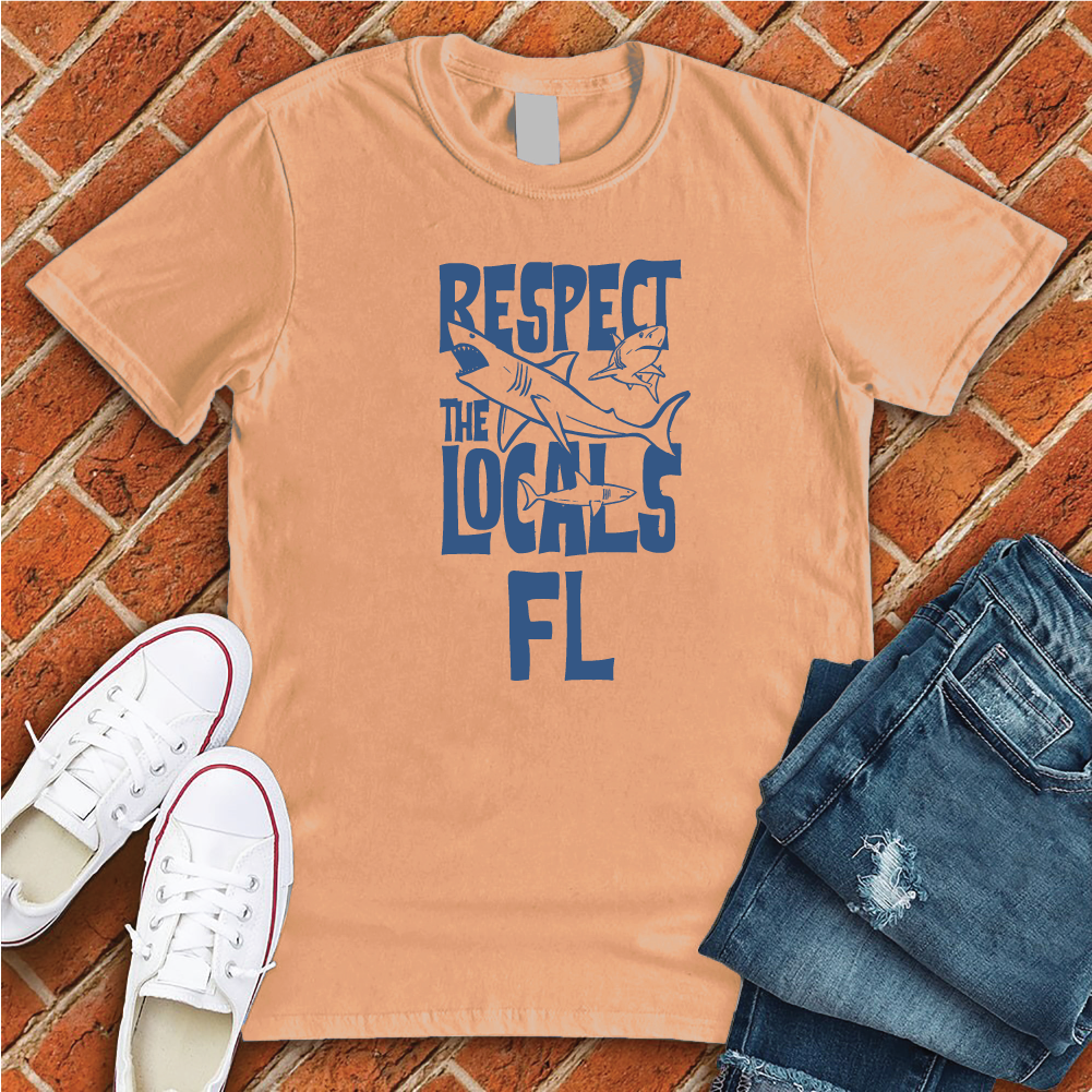 Respect The Locals FL T-Shirt T-Shirt tshirts.com Heather Prism peach S 