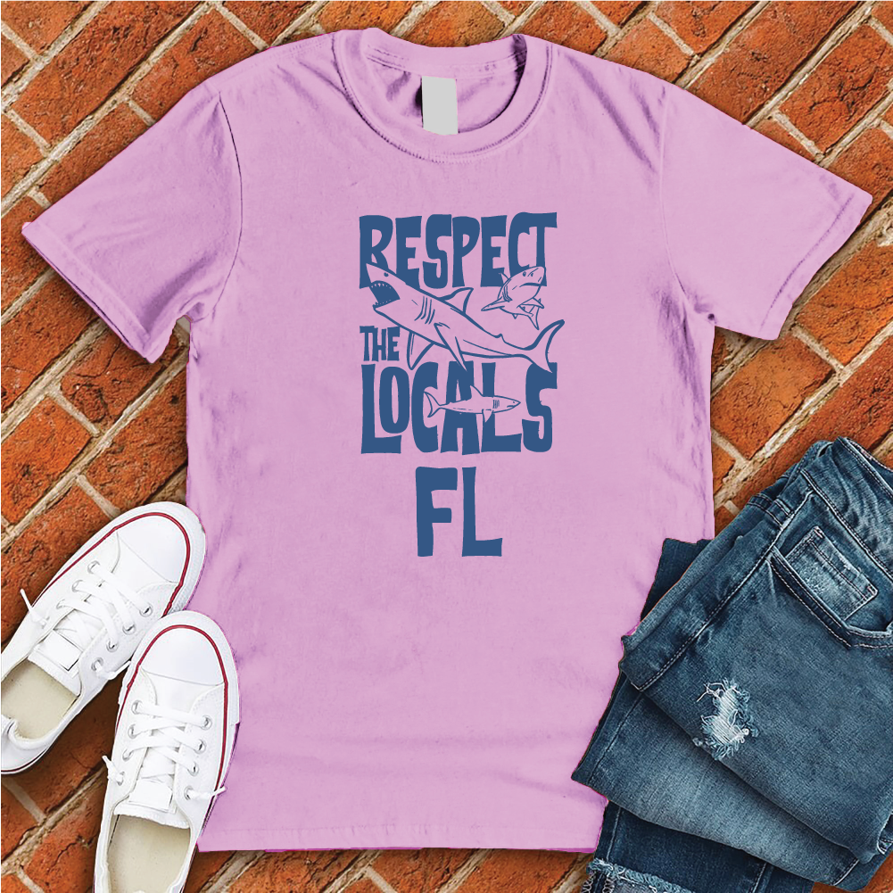 Respect The Locals FL T-Shirt T-Shirt tshirts.com Heather Prism Lilac S 