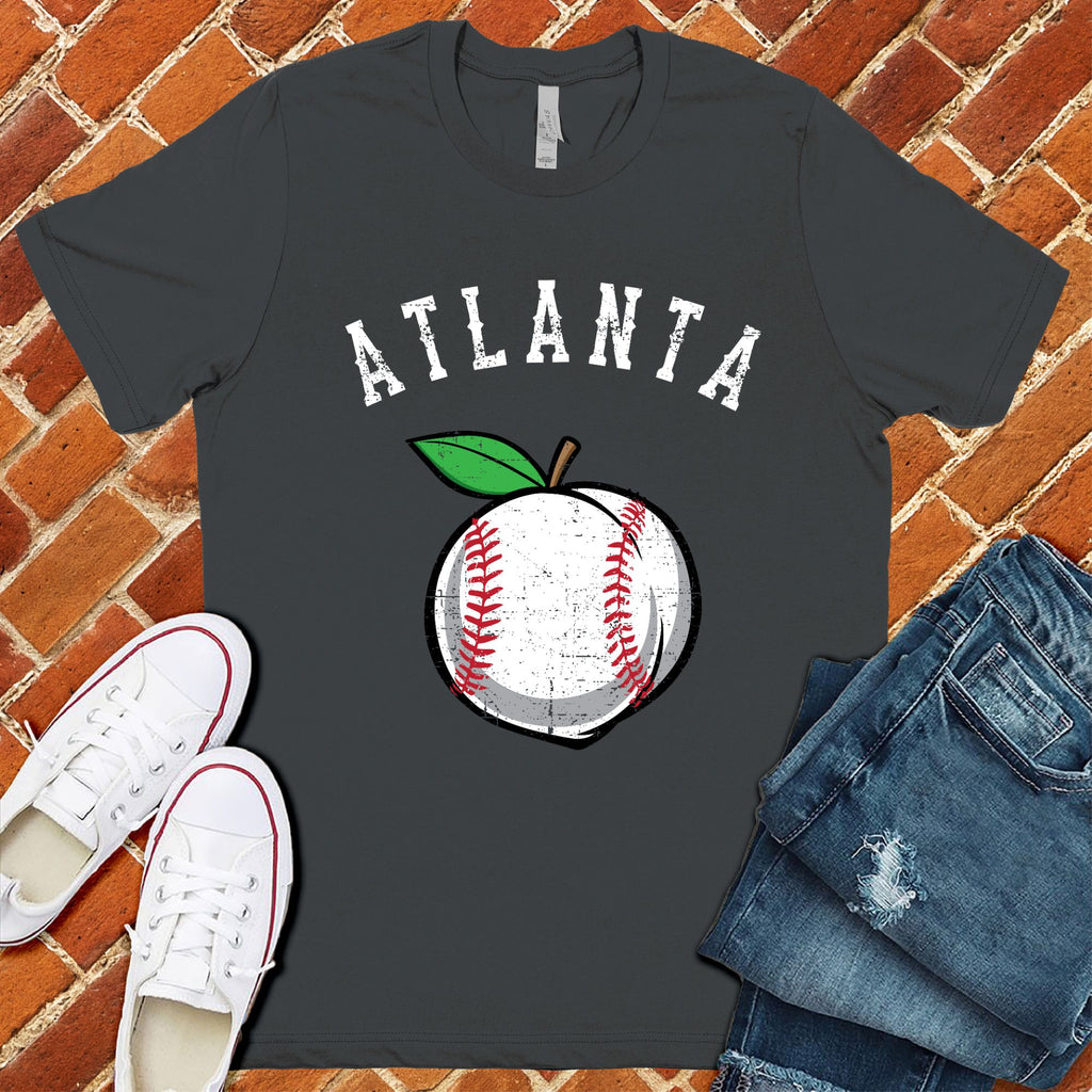 Atlanta Peach Lace Baseball T-Shirt T-Shirt tshirts.com Asphalt S 
