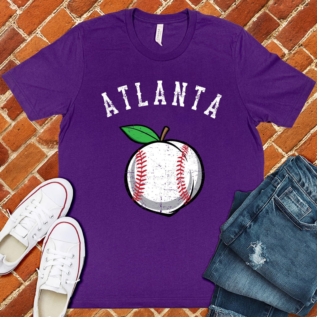 Atlanta Peach Lace Baseball T-Shirt T-Shirt tshirts.com Team Purple S 