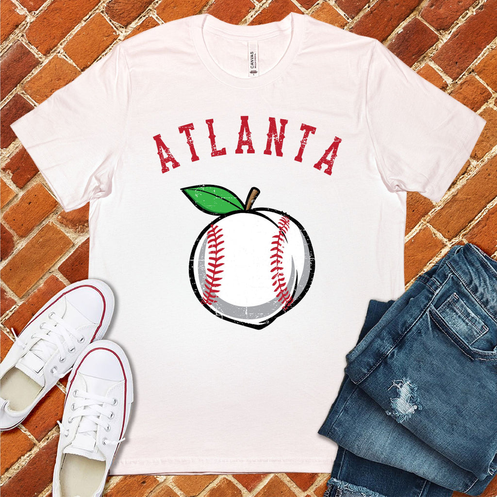 Atlanta Peach Lace Baseball T-Shirt T-Shirt tshirts.com White S 
