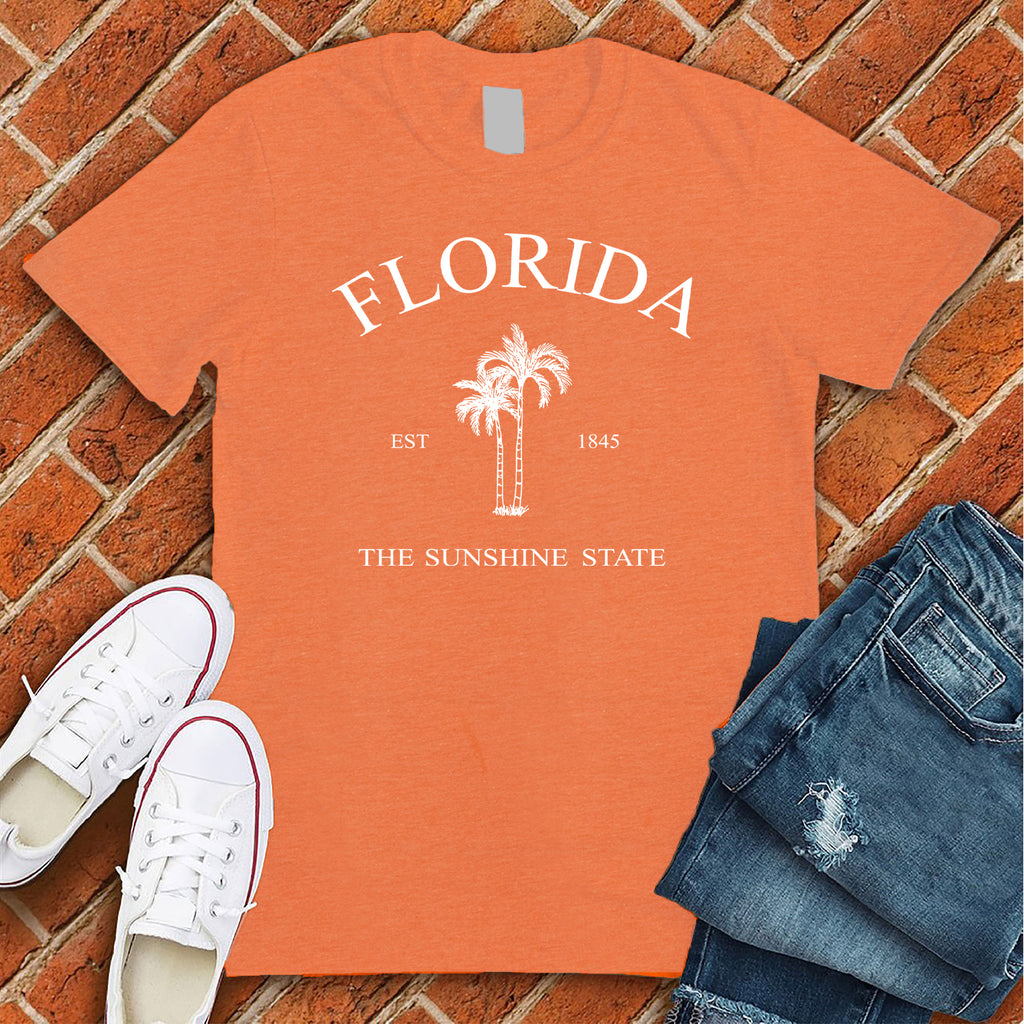 Florida 1845 Sunshine state T-Shirt T-Shirt tshirts.com Heather Orange S 