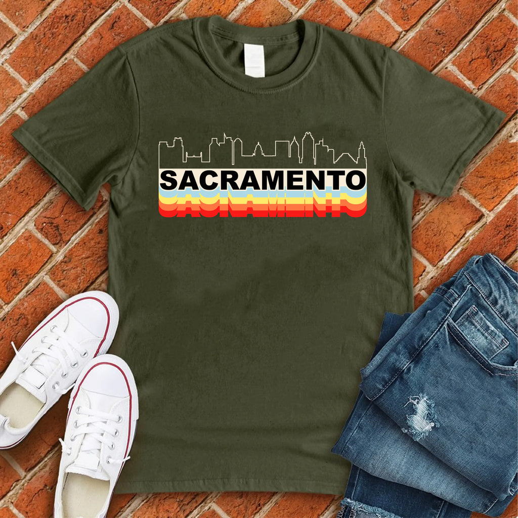Retro Sacramento T-Shirt T-Shirt tshirts.com Military Green S 