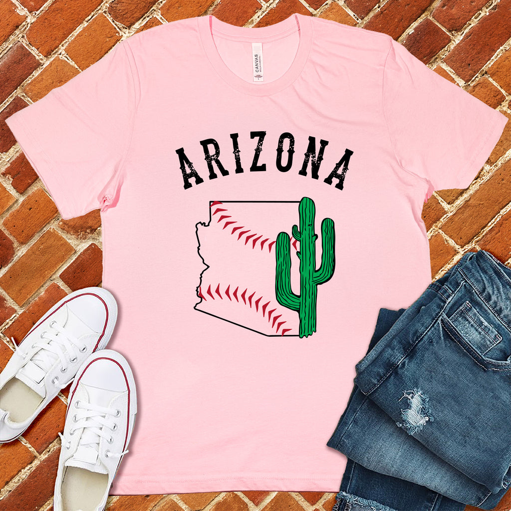 Cactus in State Baseball T-Shirt T-Shirt Tshirts.com Soft Pink S 