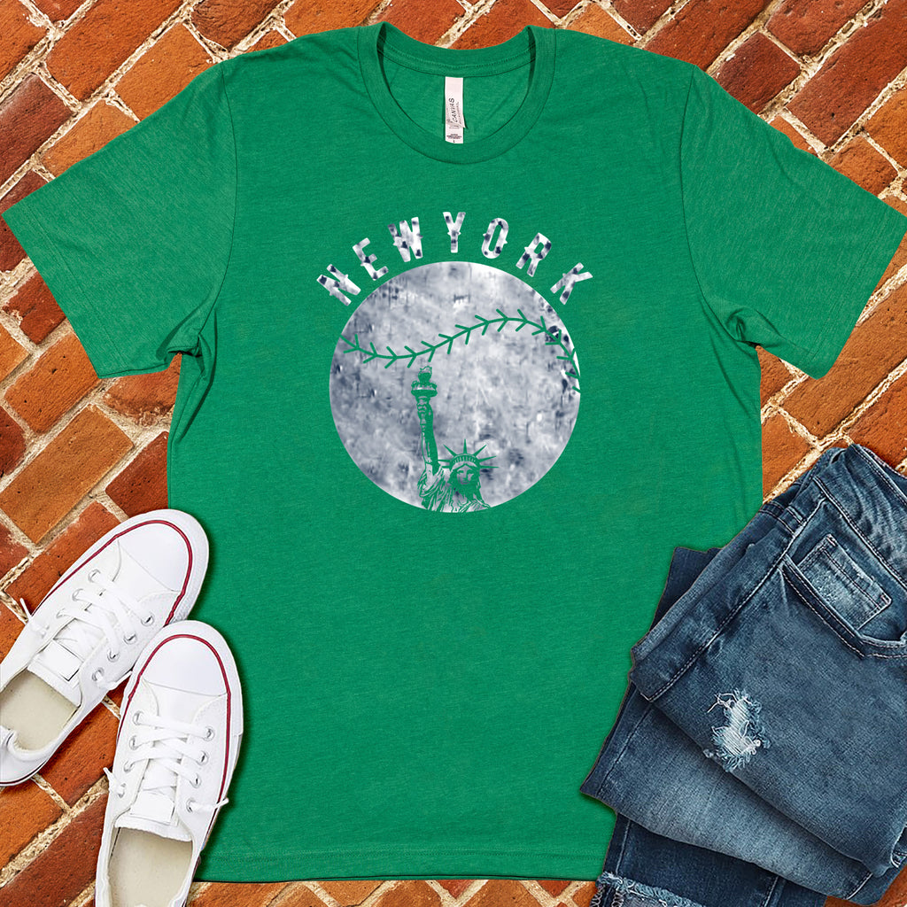 NYC Lady Liberty Baseball T-Shirt T-Shirt tshirts.com Heather Kelly S 