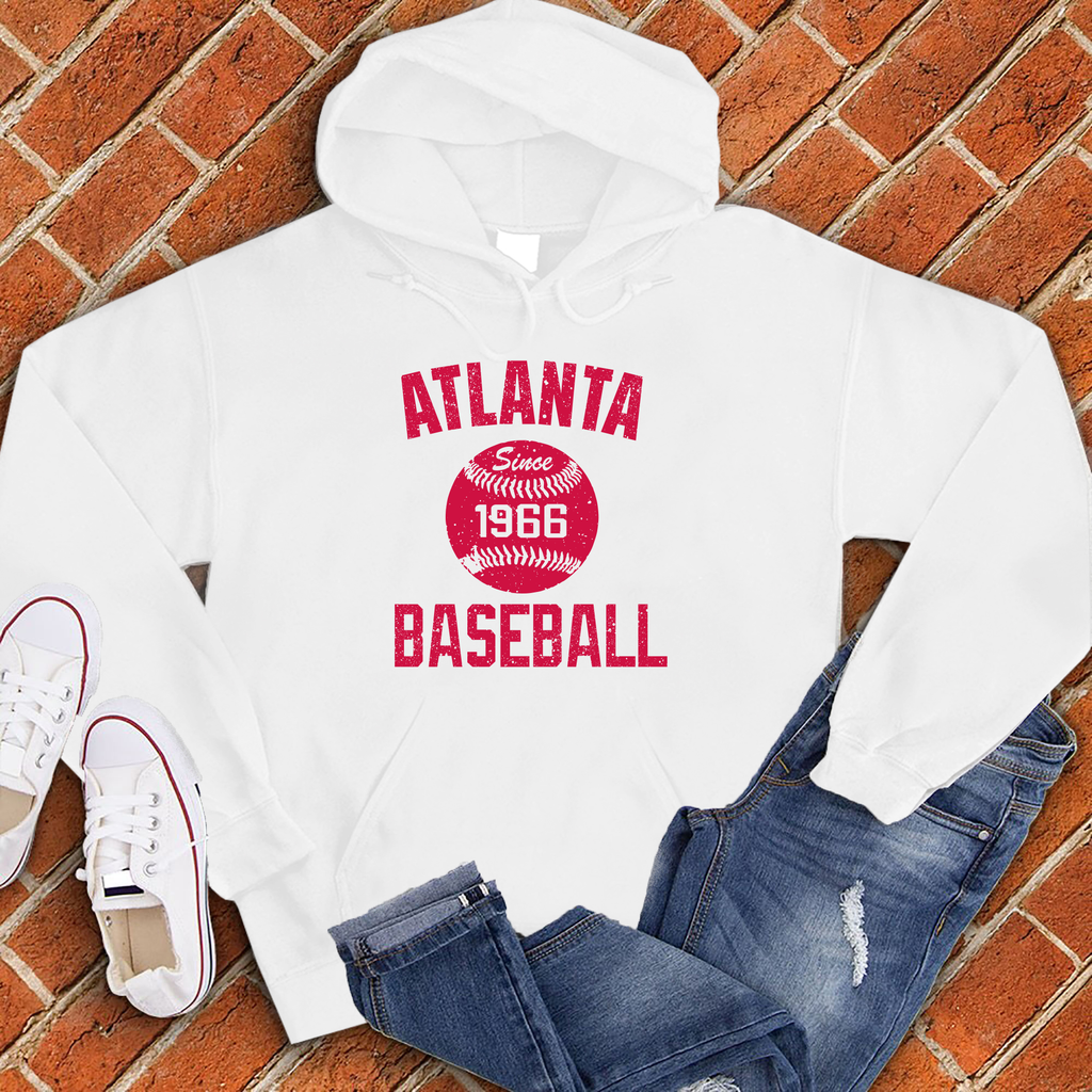 Atlanta Baseball Hoodie Hoodie Tshirts.com White S 