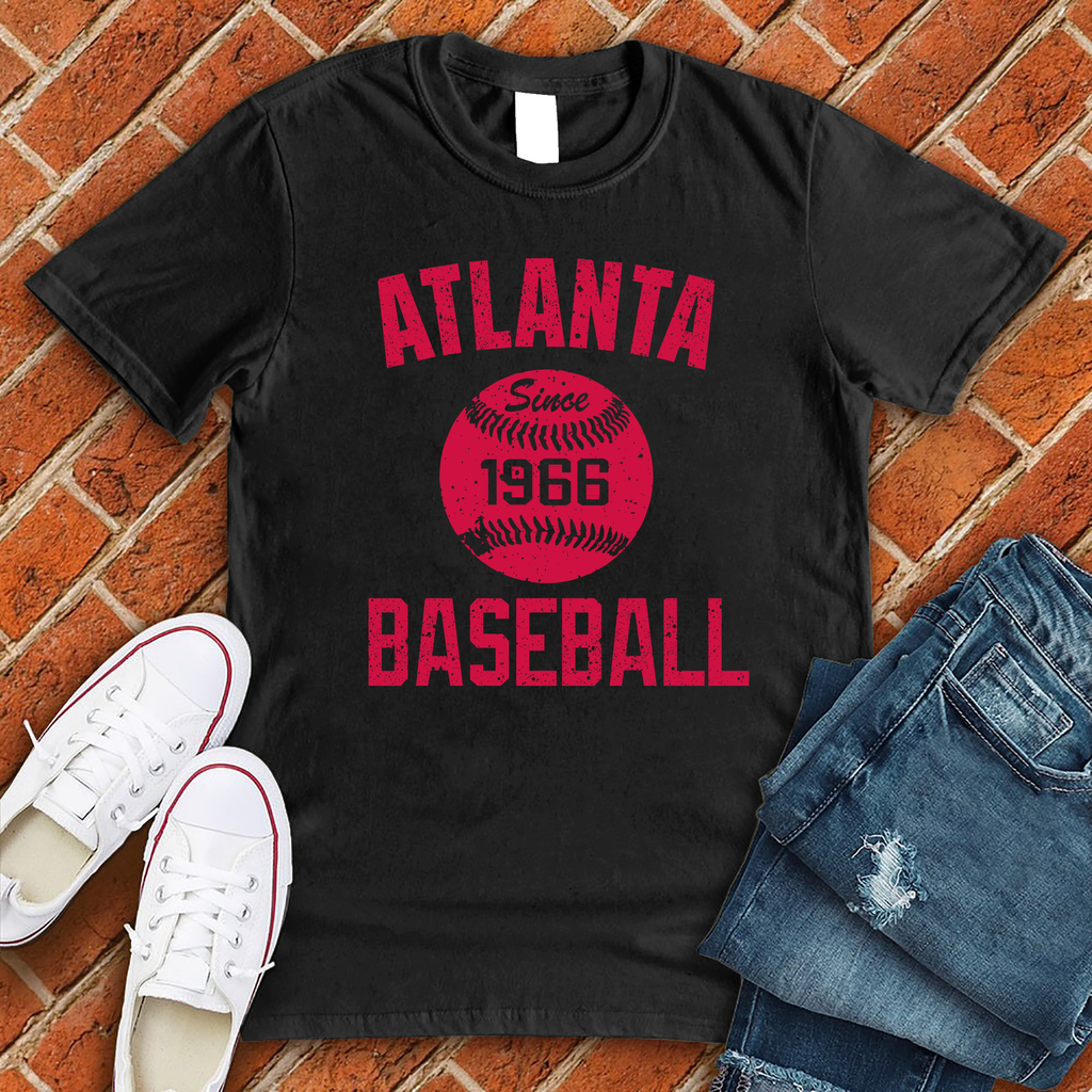 Atlanta Baseball T-Shirt T-Shirt Tshirts.com Black S 