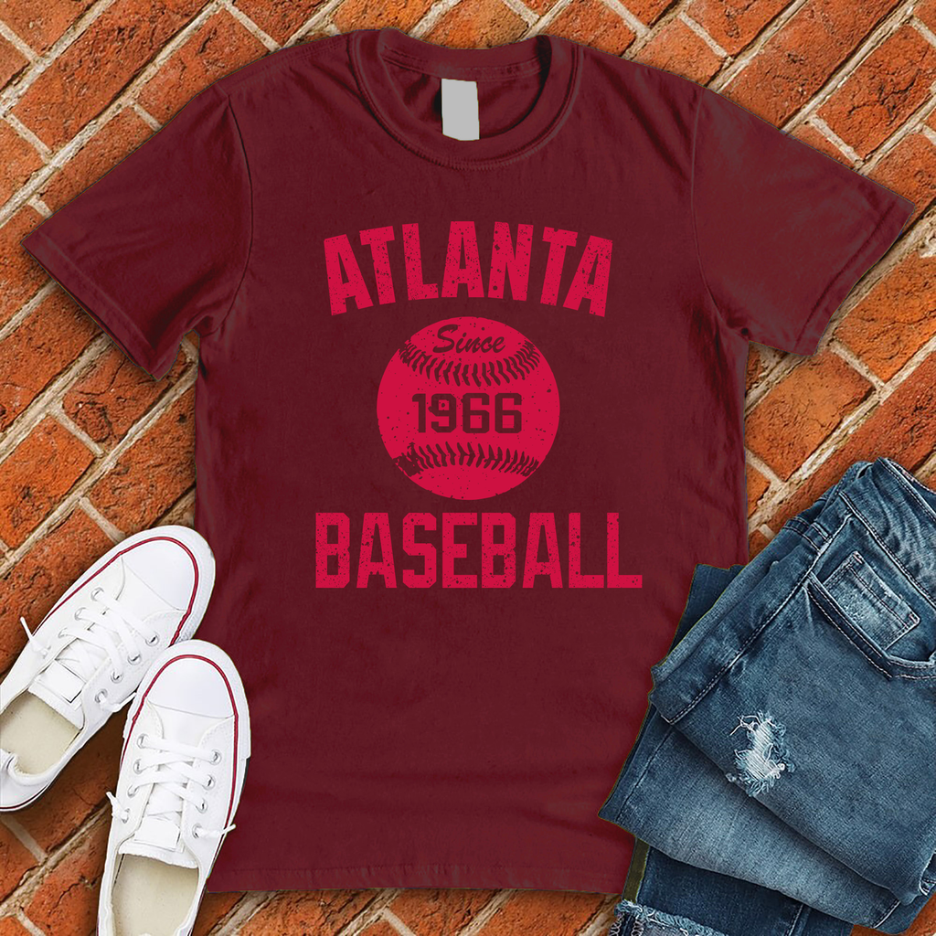 Atlanta Baseball T-Shirt T-Shirt Tshirts.com Heather Cardinal S 