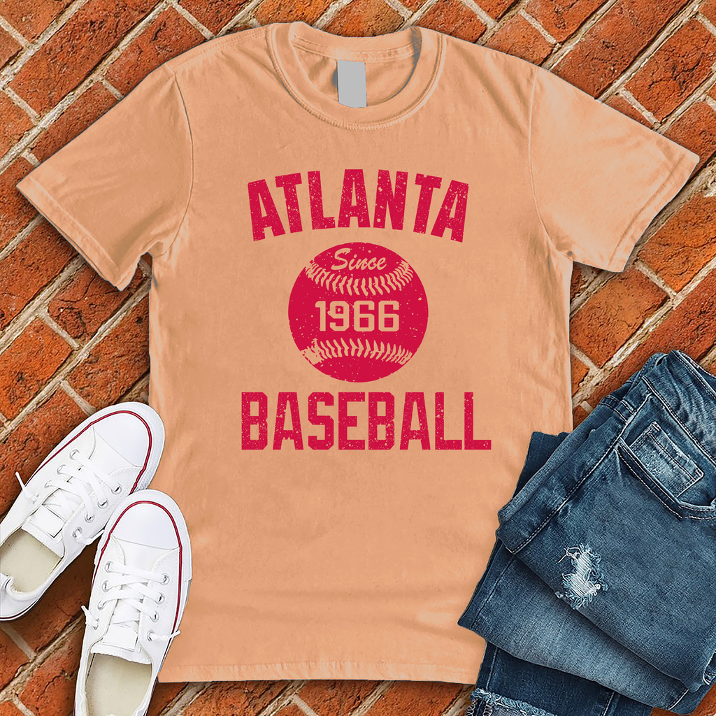 Atlanta Baseball T-Shirt T-Shirt Tshirts.com Heather Prism Peach S 