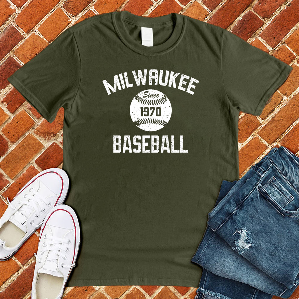 Milwaukee Baseball T-Shirt T-Shirt Tshirts.com Military Green S 