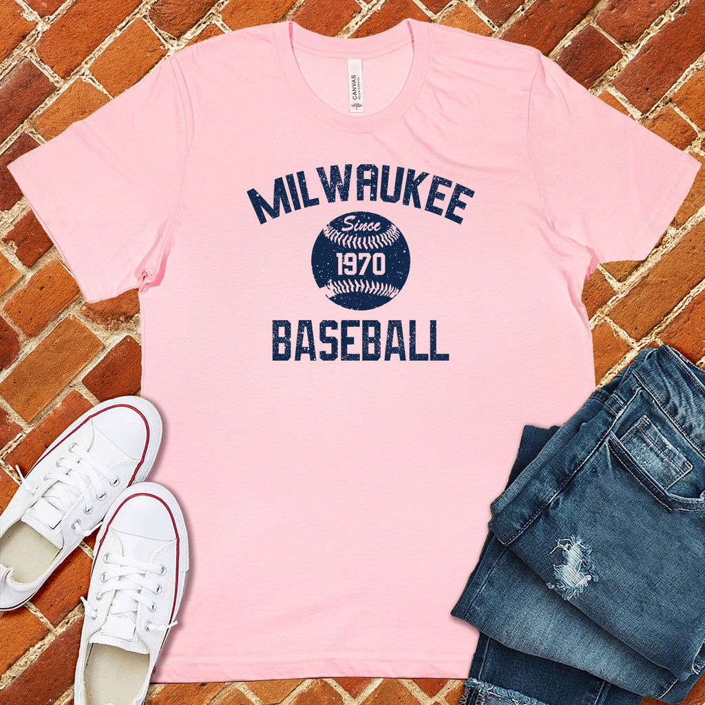 Milwaukee Baseball T-Shirt T-Shirt Tshirts.com Soft Pink S 
