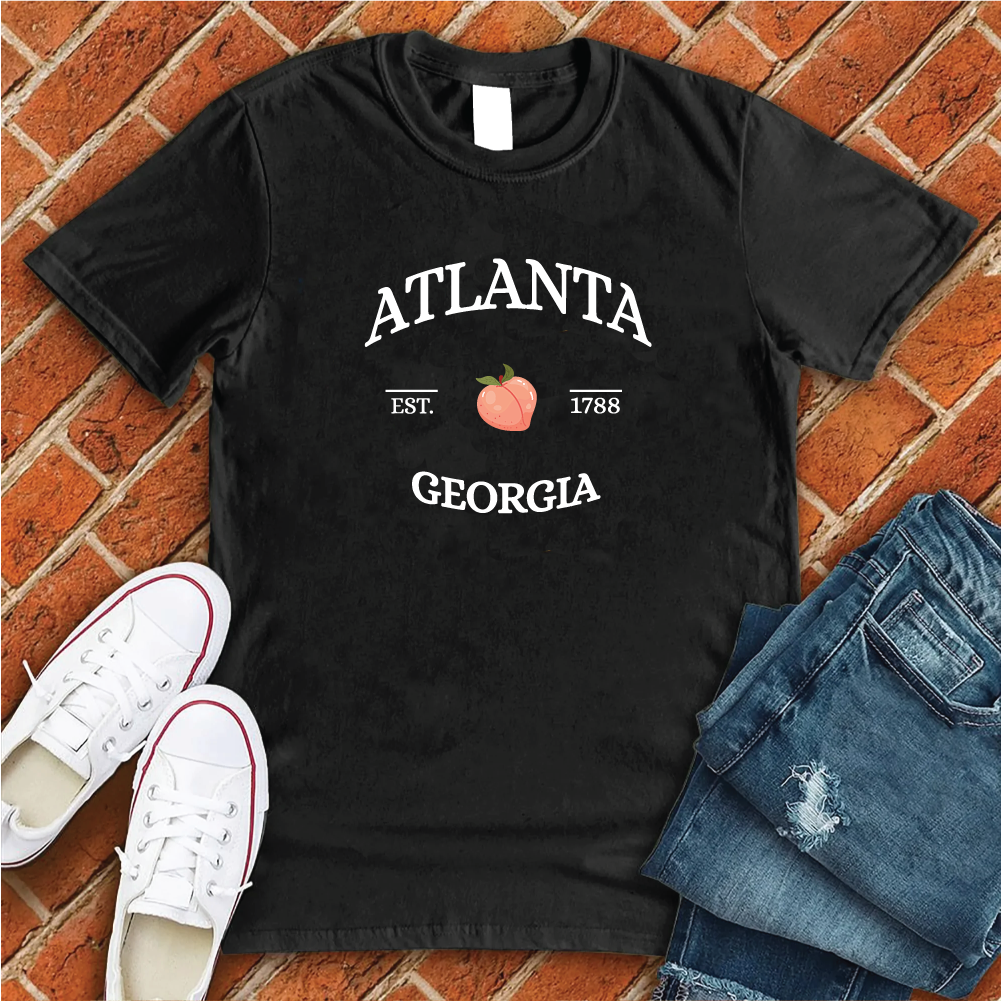 Atlanta Georgia Peach T-Shirt T-Shirt tshirts.com Black S 