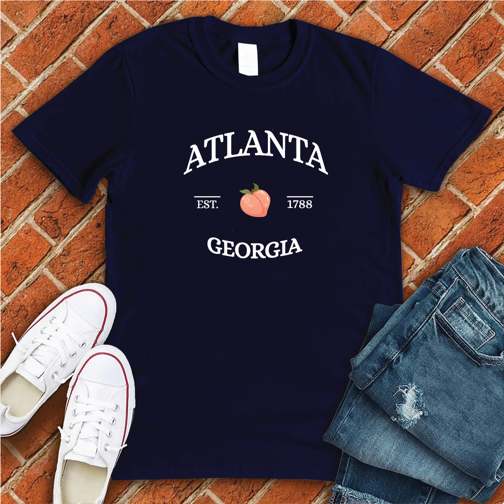 Atlanta Georgia Peach T-Shirt T-Shirt tshirts.com Navy S 