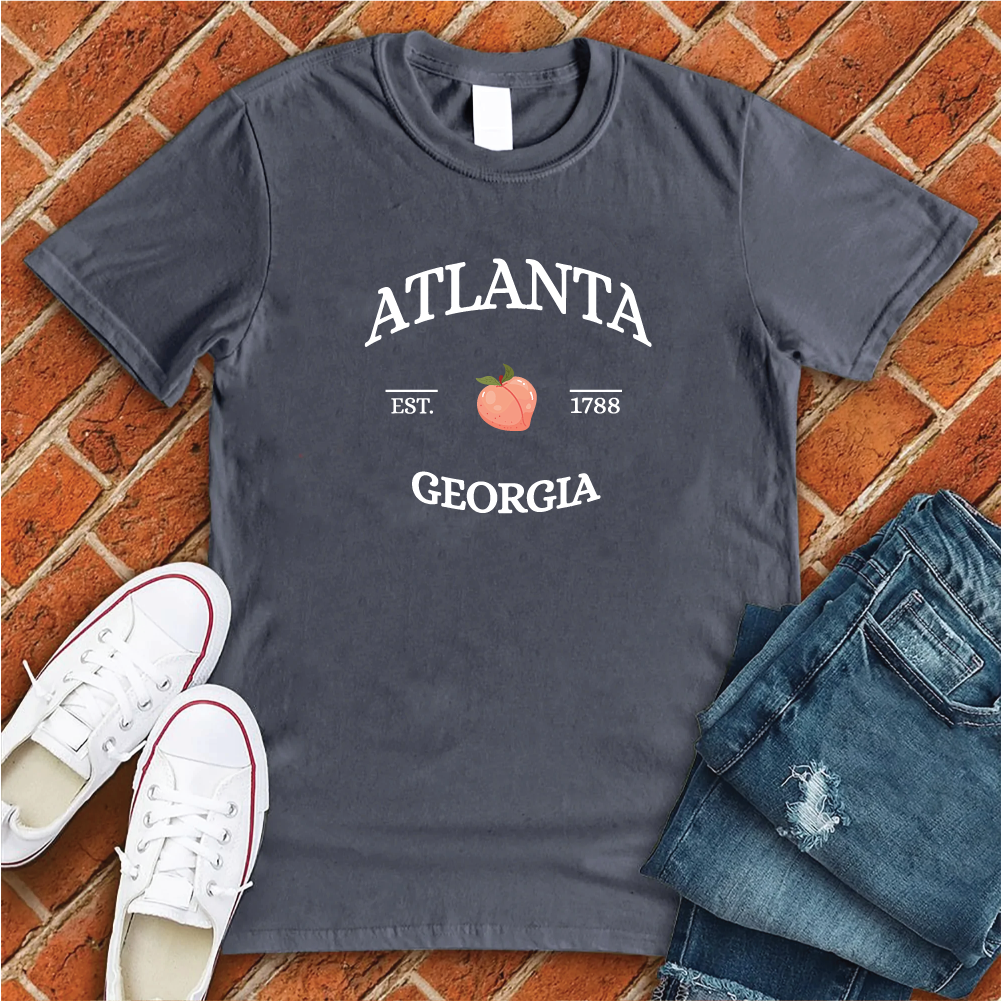 Atlanta Georgia Peach T-Shirt T-Shirt tshirts.com Heather Navy S 