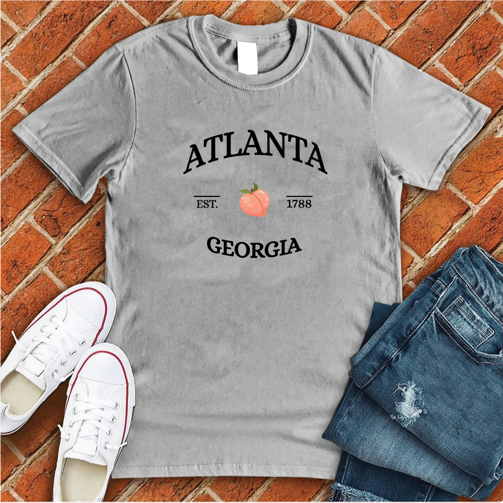 Atlanta Georgia Peach T-Shirt T-Shirt tshirts.com Light Grey S 