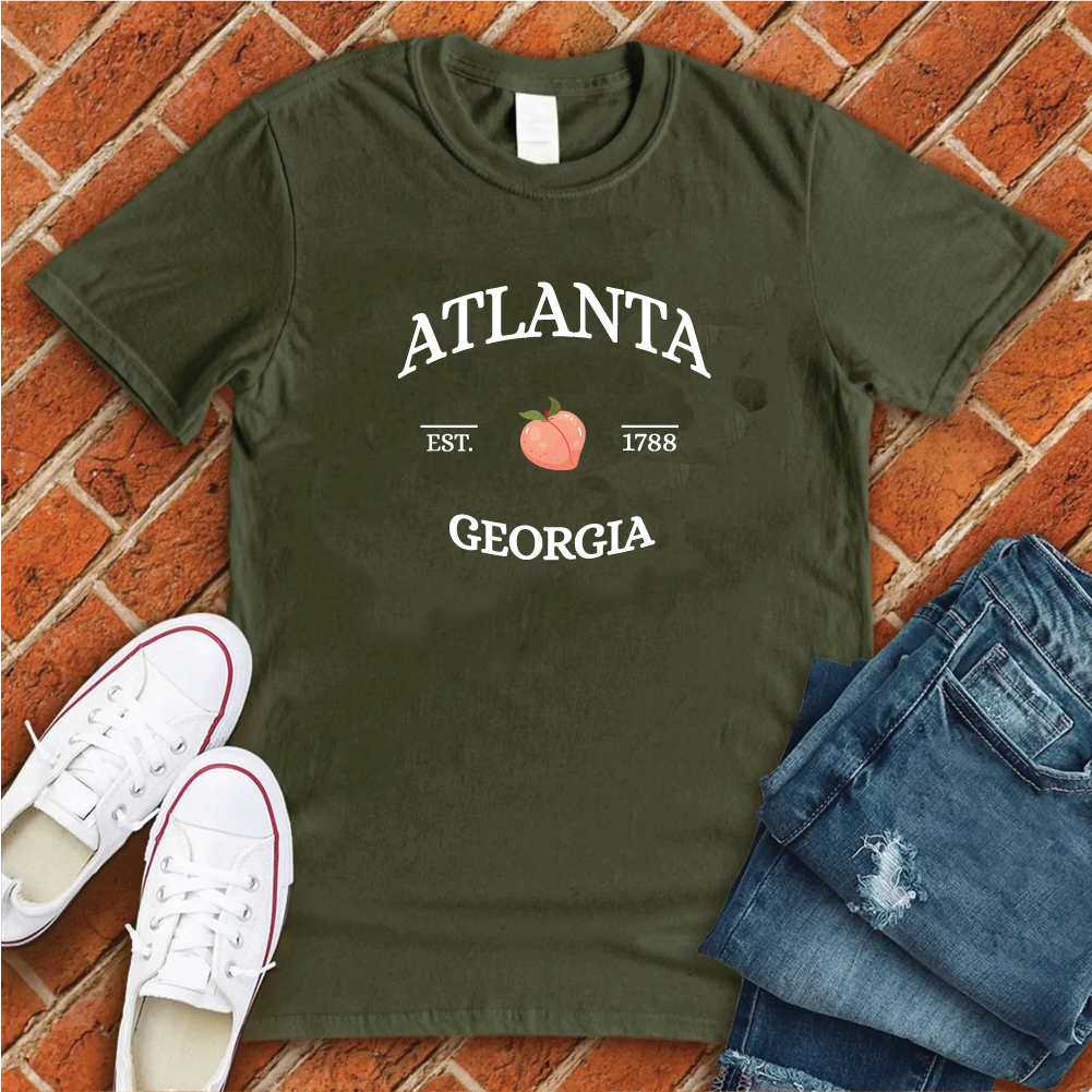 Atlanta Georgia Peach T-Shirt T-Shirt tshirts.com Military Green S 
