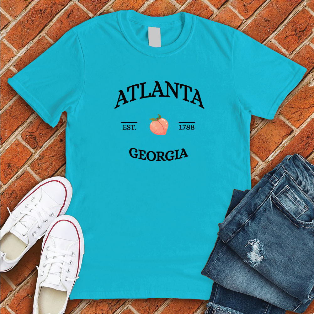 Atlanta Georgia Peach T-Shirt T-Shirt tshirts.com Turquoise S 
